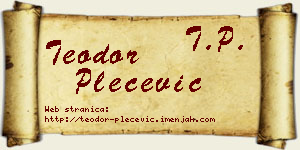 Teodor Plećević vizit kartica